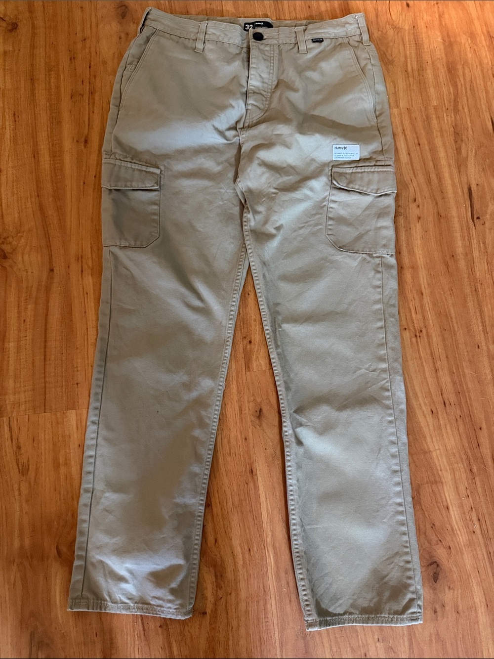 Hurley Beige Cargo Pants - Tan Utility Trousers - Picture 2 of 12
